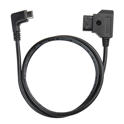 D النقر الذكور إلى USB نوع C كابل الطاقة للكاميرا الزاوية اليمنى للبطارية V القفل