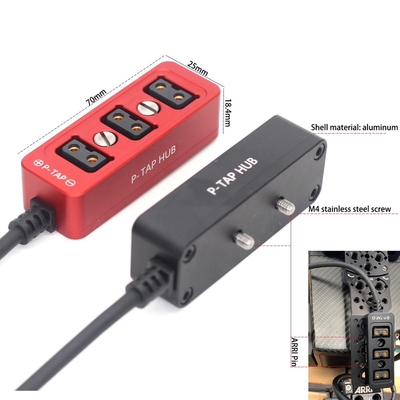 D-tap Camera power الفاصل ثلاثي الاتجاهات Power Tap to 3 Female D-Tap P-Tap Hub حافظة معدنية ببراغي 1/4 بوصة